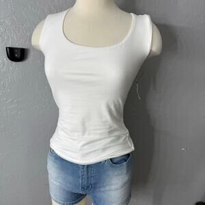 Banana Republic Scoop-Neck Soft Stretch Top, White, XS 771417